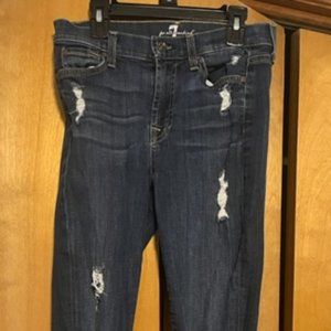 Seven 7 for all mankind distressed denim skinny jeans 26